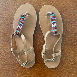 NiB Sseko T-strap Sandals in Caramel